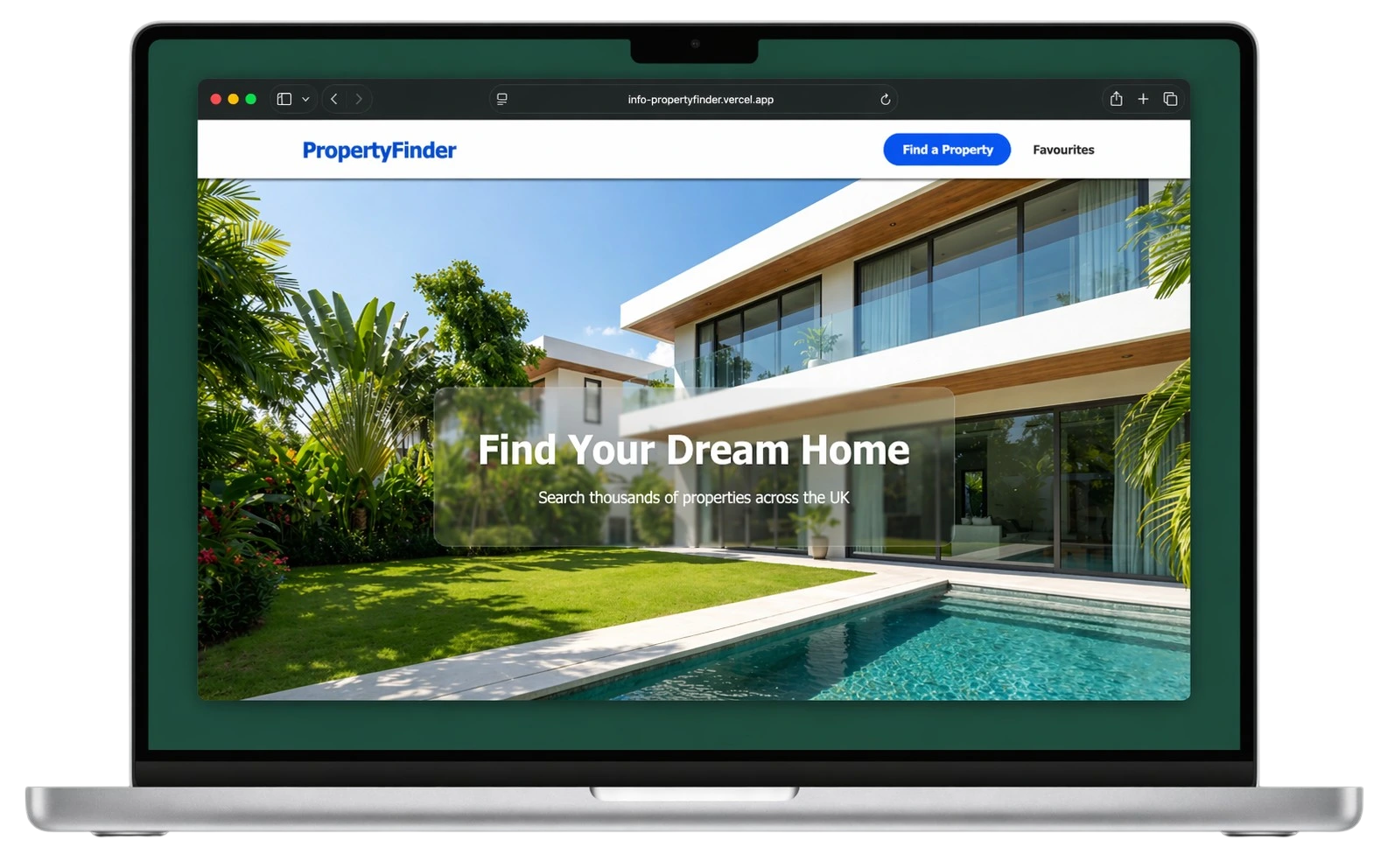 PropertyFinder real estate search web app preview