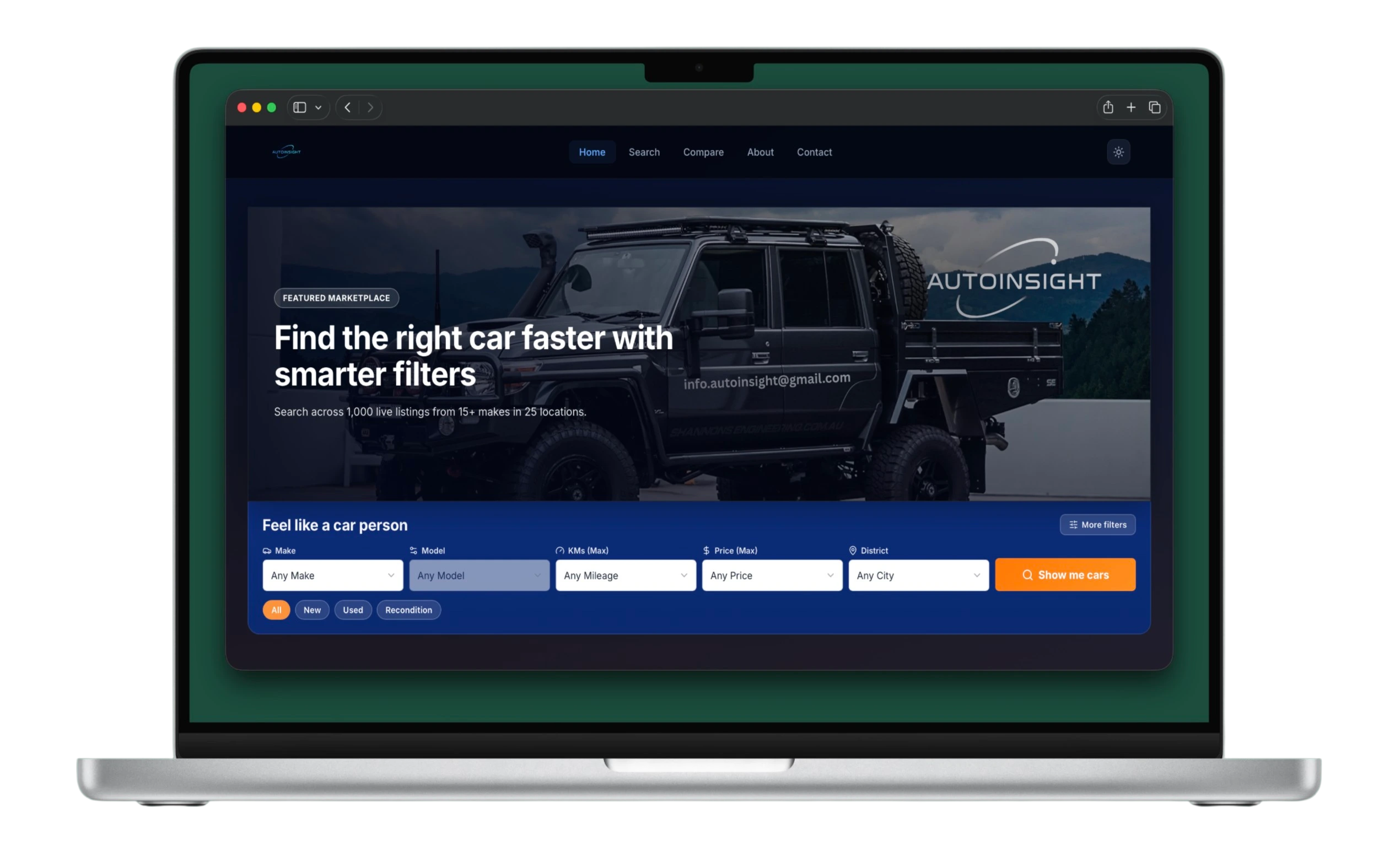 AutoInsight vehicle data analytics platform dashboard preview